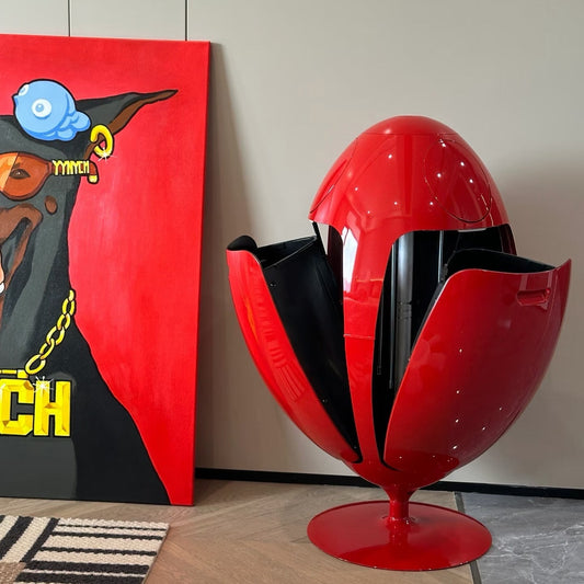 Modern Egg-Shaped Trash Can: A Sculptural Statement for Contemporary Living Spaces
