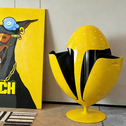 Yellow Dinosaur Egg-Style Sorting Trash Can