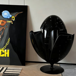 Black Dinosaur Egg-Style Sorting Trash Can
