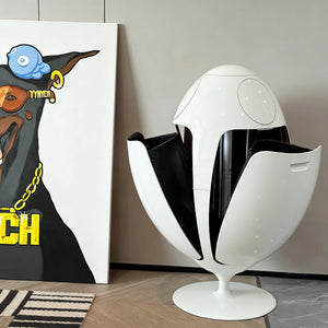 White Dinosaur Egg-Style Sorting Trash Can