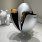 Silver Dinosaur Egg-Style Sorting Trash Can