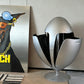 Silver Dinosaur Egg-Style Sorting Trash Can