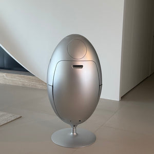 Silver Dinosaur Egg-Style Sorting Trash Can