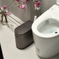 Smart Gray Sensor Bin with Built-In Toilet Brush – Touchless & Clean Bathroom Solution
