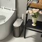 Smart Gray Sensor Bin with Built-In Toilet Brush – Touchless & Clean Bathroom Solution