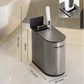 Smart Gray Sensor Bin with Built-In Toilet Brush – Touchless & Clean Bathroom Solution