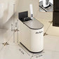 Smart White Sensor Trash Can with Built-In Toilet Brush – Touchless & Clean Bathroom Solution