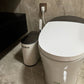 Smart White Sensor Trash Can with Built-In Toilet Brush – Touchless & Clean Bathroom Solution