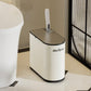 Smart White Sensor Trash Can with Built-In Toilet Brush – Touchless & Clean Bathroom Solution