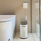 Smart White Sensor Trash Can with Built-In Toilet Brush – Touchless & Clean Bathroom Solution