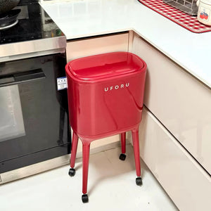 Red Tall Pedal Trash Can – Stylish Hands-Free Bin for Living Room & Kitchen