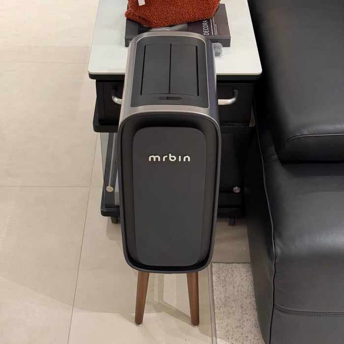 Mr.Bin Slim Black Stainless Steel High-end Smart Sensor Trash Can – Modern & Elegant