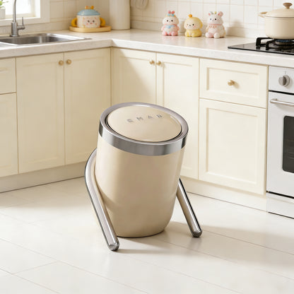 Minimalist Slanted Stylish Design White Trash Can - Easy Access