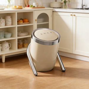 Minimalist Slanted Stylish Design White Trash Can - Easy Access