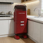 Red Retro Robot Kitchen Sorting Trash Can with Built-In Storage Drawer