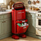 Red Retro Robot Kitchen Sorting Trash Can with Built-In Storage Drawer