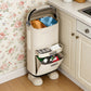 White Retro Robot Kitchen Sorting Trash Can with Built-In Storage Drawer
