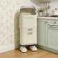White Retro Robot Kitchen Sorting Trash Can with Built-In Storage Drawer