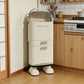 White Retro Robot Kitchen Sorting Trash Can with Built-In Storage Drawer