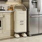 White Retro Robot Kitchen Sorting Trash Can with Built-In Storage Drawer