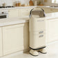 White Retro Robot Kitchen Sorting Trash Can with Built-In Storage Drawer