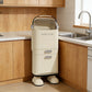 White Retro Robot Kitchen Sorting Trash Can with Built-In Storage Drawer