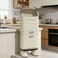 White Retro Robot Kitchen Sorting Trash Can with Built-In Storage Drawer