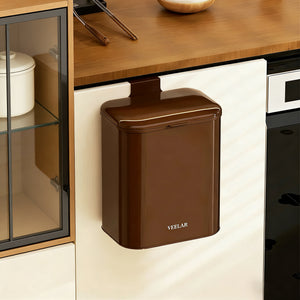 Wall-Mounted Kitchen Trash Can – No Bending Needed – Coffee Brown