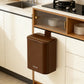 Wall-Mounted Kitchen Trash Can – No Bending Needed – Coffee Brown
