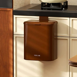 Wall-Mounted Kitchen Trash Can – No Bending Needed – Coffee Brown