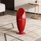 Red Water-Drop Small Waist Shaped Trash Can – Tall Stand, No-Bend Design