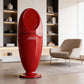 Red Water-Drop Small Waist Shaped Trash Can – Tall Stand, No-Bend Design