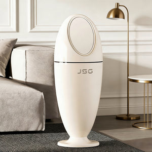 White Water-Drop Shaped Trash Can – High-Tech, No-Bend Design