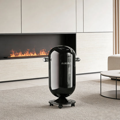 Compact & Stylish Design 20L Trash Can With Wheels - Black