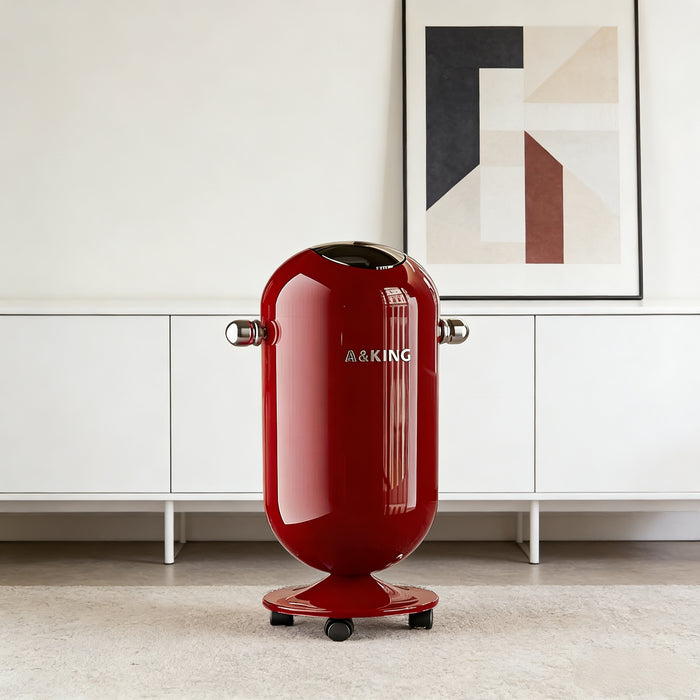 Compact & Stylish Design 20L Trash Can With Wheels - Red