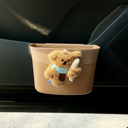 Cute Bear Car Trash Can – Adorable & Practical Waste Solution for Your Car