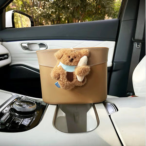 Cute Bear Car Trash Can – Adorable & Practical Waste Solution for Your Car