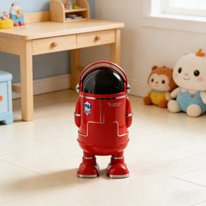 Spaceman Style Red Astronaut Trash Can – Fun Space-Themed Decor for Your Home