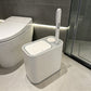 2-in-1 Bathroom Trash Can with Toilet Brush – Slim Waste Bin with 6 Disposable Brush Heads