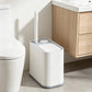 2-in-1 Bathroom Trash Can with Toilet Brush – Slim Waste Bin with 6 Disposable Brush Heads