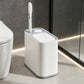 2-in-1 Bathroom Trash Can with Toilet Brush – Slim Waste Bin with 6 Disposable Brush Heads