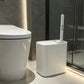 2-in-1 Bathroom Trash Can with Toilet Brush – Slim Waste Bin with 6 Disposable Brush Heads