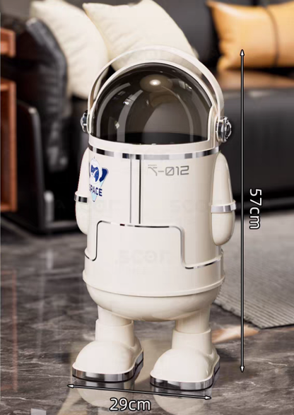 Spaceman Style Off-White Astronaut  Trash Can – Fun Space-Themed Decor for Your Home