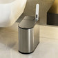 Smart Gray Sensor Bin with Built-In Toilet Brush – Touchless & Clean Bathroom Solution