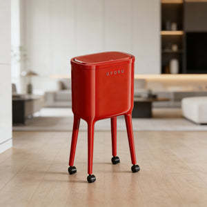 Red Tall Pedal Trash Can – Stylish Hands-Free Bin for Living Room & Kitchen