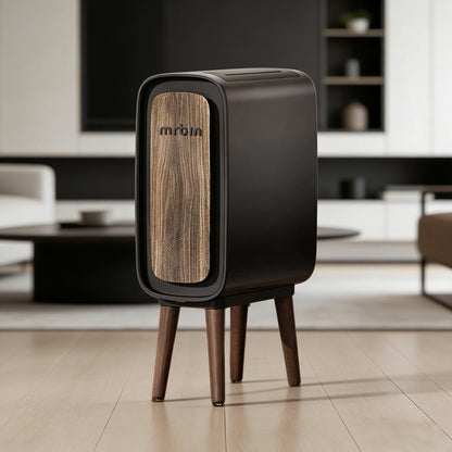 Mr.Bin Slim Wood-Grain Stainless High-end Steel Smart Sensor Trash Can – Modern & Elegant