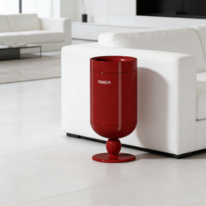 Premium Stainless Steel High-End Modern Tall Garbage Bin Trash Can – Red Wine Glass Shape Trash Can for Home Interiors