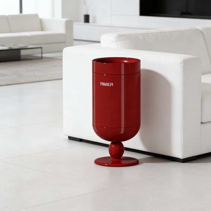 Premium Stainless Steel High-End Modern Tall Garbage Bin Trash Can – Red Wine Glass Shape Trash Can for Home Interiors