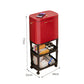 Tall Covered Trash Can – Hands-Free Kitchen & Bathroom Garbage Bin with Storage Rack
