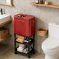 Tall Covered Trash Can – Hands-Free Kitchen & Bathroom Garbage Bin with Storage Rack
